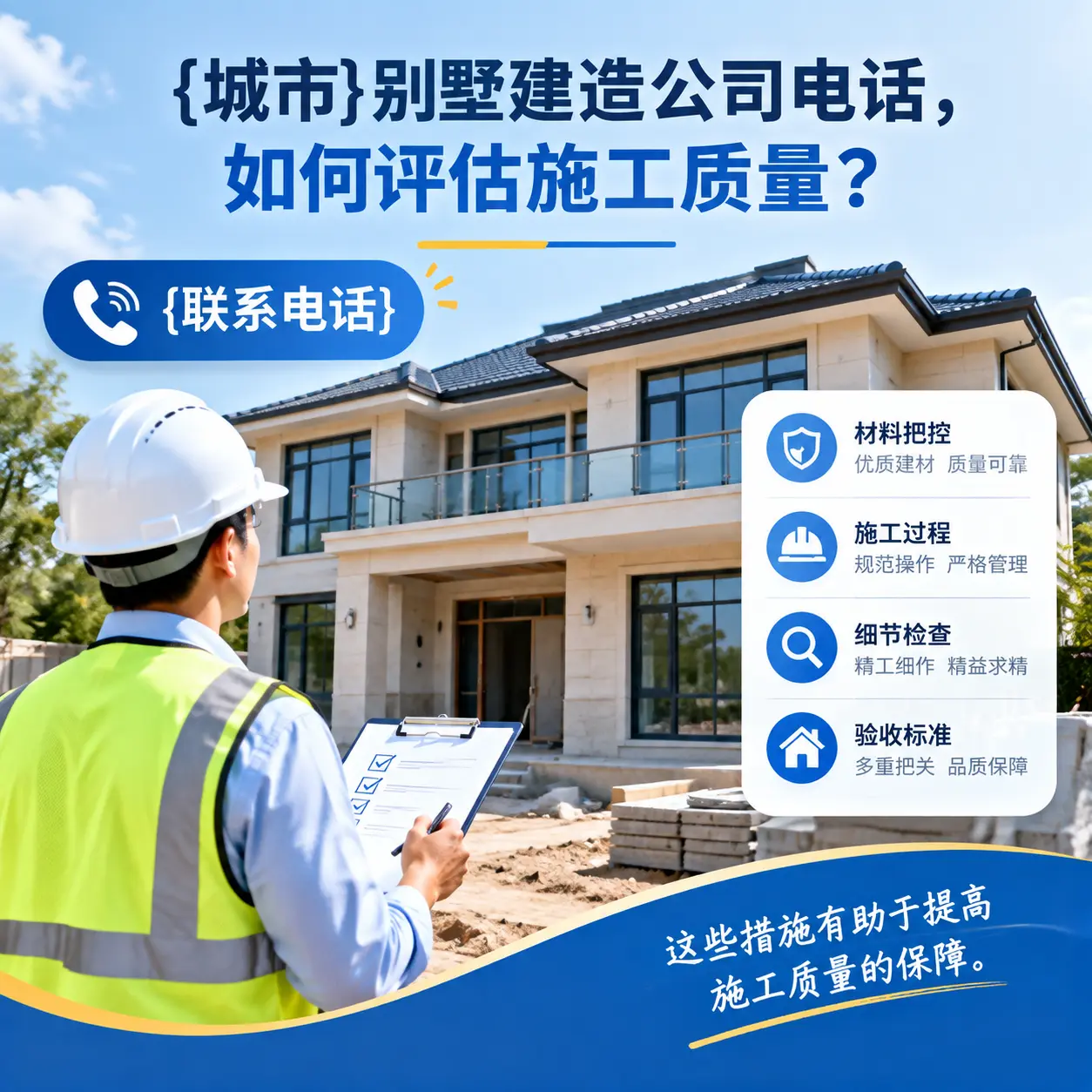 三穗别墅建造公司电话,如何评估施工质量?